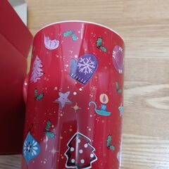 未使用品　ゴディバ　クリスマス柄　オリジナルマグカップの画像