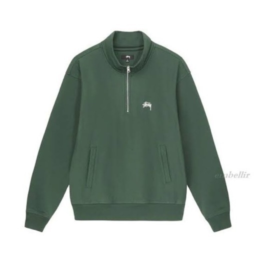 STUSSY ステューシー　ハーフジップ　緑