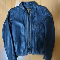美品☆バンソン　エンフィールド　ENF 36 革ジャン　濃紺　ネイビー