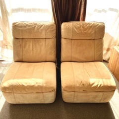 【取引中】中古 ベージュ 1人掛けソファ×2