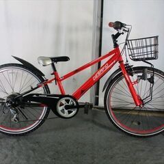 Ｄ154　★12800円★整備済み 中古子供自転車マウンテンバイク 【24インチ 赤 】