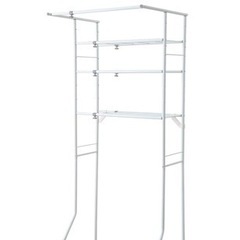 予約済　ハンガーも掛けられる3段タイプ伸縮ランドリーラック ホワイト 伸縮幅60～93cm L-5　平安伸銅工業　512の画像