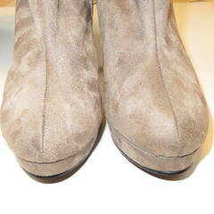 ★ 女性 バックスキン調 レディース ロングブーツ Lサイズ(23.5～24.5cm程度) ブラウン系グレージュ色の画像