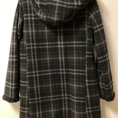 ユニクロ  コート 裏ボア 黒チェック Ｌ の画像