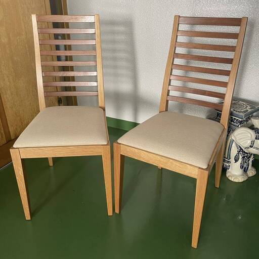 秋田木工 IDC大塚家具 ダイニングチェア 2脚セット
