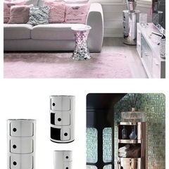 Kartell クローム メタリックコンポニ 3段の画像