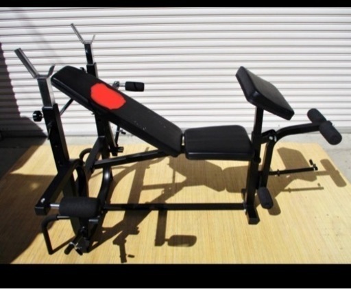 ベンチプレス　複合マシン　ウェイト145kg ezバー　ウェイトラック付き