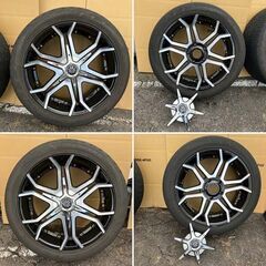 【引取限定中古品】CRIMSON クリムソン マーテル ブルホーン 22×10J タイヤホイールセット 285/45R22 ヨコハマ パラダ SPEC-X 5穴 ※ナット付の画像