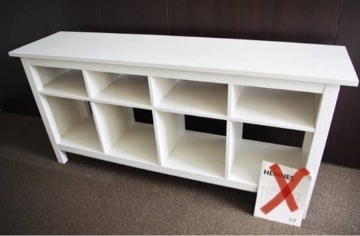 早い者勝ち IKEA HEMNES イケア ヘムネス コンソールテーブル【ミニチェスト黒(引き出し×3)2つとドローナボックスダークグレー2つ 付き】中古品