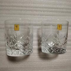 クリスタル特選切子グラス（未使用２個組木箱入り）