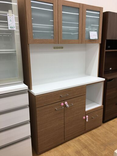 ★ジモティ割あり★  食器棚  W120×D46×H191 クリーニング済み SJ4192