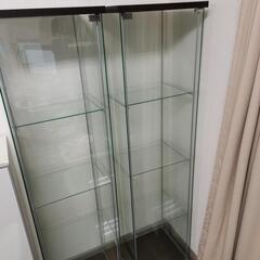 【無料】イケア/IKEA デトルフ ガラス扉キャビネット 2つ