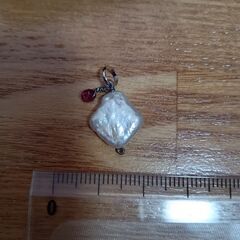 淡水真珠とルベライトのペンダントトップの画像