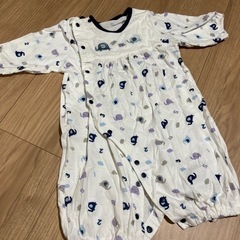 中古　ゾウ柄ロンパース　50〜70センチ