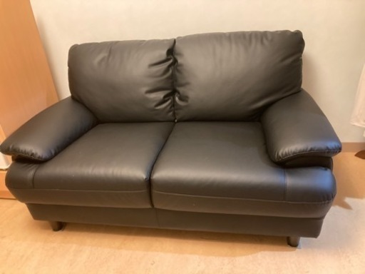 【2人掛けソファ　黒　美品】
