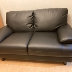 【2人掛けソファ　黒　美品】