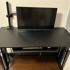 121cmデスクと27インチディスプレイセット