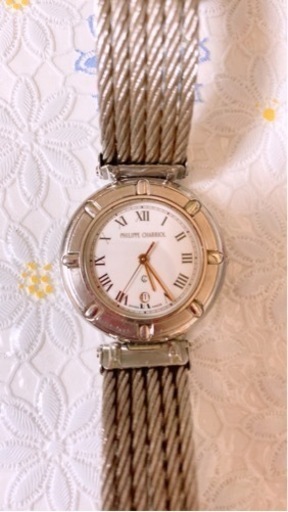 <稼働品>美品 PHILIPPE CHARRIOLレディース腕時計シルバーデイト