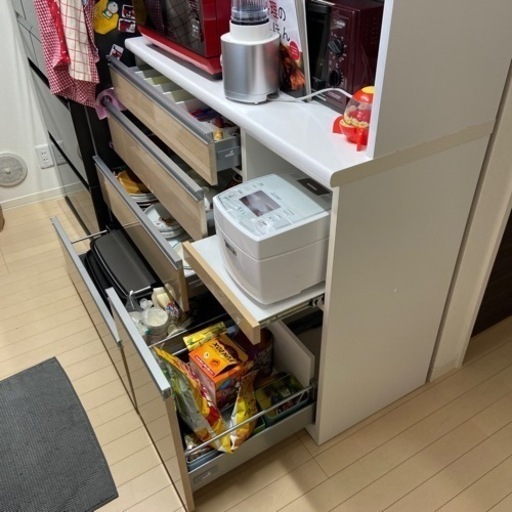 【値下げ】調理器具収納付き食器棚