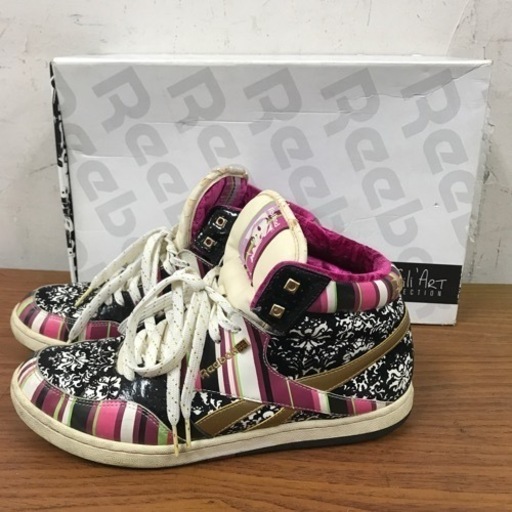 k2311-648 Reebok ハイカットスニーカー COURTE MID ROLLAND BERRY サイズ27.5cm キズ汚れ破れソール欠損有り 現状渡し