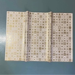 家紋柄？　包装紙　包み紙　四六半才　100枚入り　ラッピング　慶事　金　レトロの画像