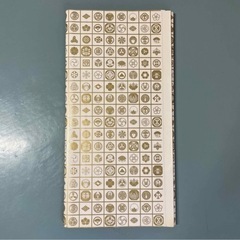 家紋柄？　包装紙　包み紙　四六半才　100枚入り　ラッピング　慶事　金　レトロの画像