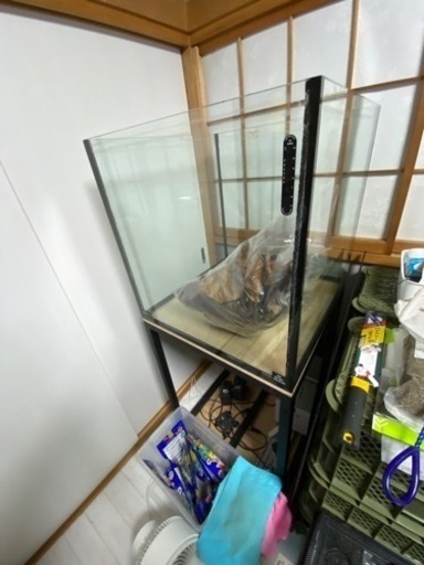 ガラス水槽　600×600×600 レアサイズ正方形オーバーフロー水槽