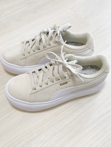 PUMA SUEDE MAYU PUTTY-PUMA WHITE 380686-16 プーマ スウェード マユ スニーカー 厚底 