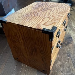 裁縫箱　昭和レトロ　木製引き出し3段　収納　ボックス　アンティーク　古道具の画像
