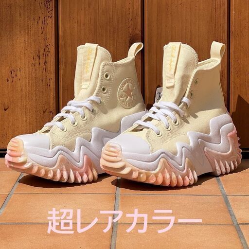 【日本未発売】 コンバース ランスターモーション ハイカット 厚底 スニーカー ピンク 24.0cm