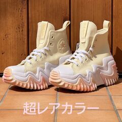 【日本未発売】 コンバース ランスターモーション ハイカット 厚底 スニーカー ピンク 24.0cmの画像
