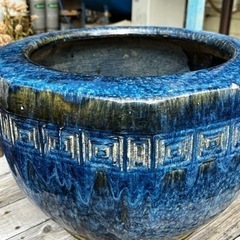 火鉢 火バチ 火ばち ひばち 藍色