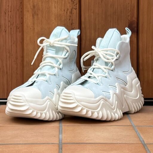 【日本未発売】 コンバース ランスターモーション ハイカット 厚底 スニーカー 水色 23.0cm