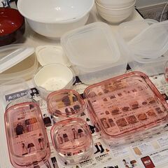 プラスチック容器＋ガラス容器＋ボウルの画像