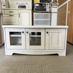 【超美品‼️】ニトリ 80cm幅ローボード(リズバレー) テレビ台 収納家具 フレンチカントリー調ホワイト♪の画像