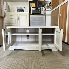 【超美品‼️】ニトリ 80cm幅ローボード(リズバレー) テレビ台 収納家具 フレンチカントリー調ホワイト♪の画像