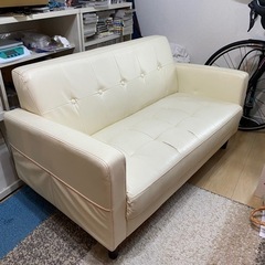 2人掛けソファ アイボリー 白