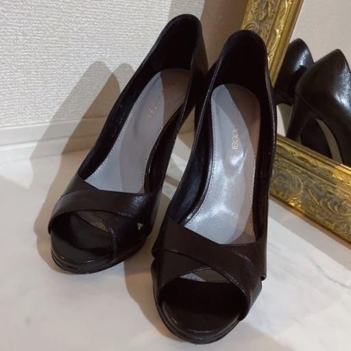セルジオロッシ 22.5cm [35]　オープントゥ ハイヒール 35 Sergio Rossi - セルジオロッシ パンプス ハイヒール 本革 エナメル 