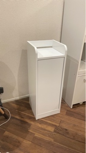 【※お渡し相手確定済】鏡面モデム収納ラック スリム ホワイト 幅30cm 電話台 モデムラック