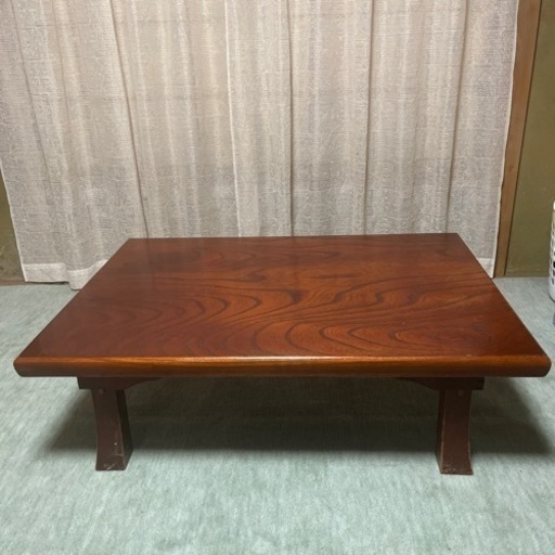座卓　センターテーブル中古品　脚収納タイプ　レトロな平成初期の家具