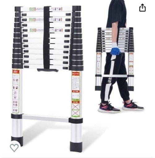 【美品】RIKADE 伸縮ハシゴ　3.8m