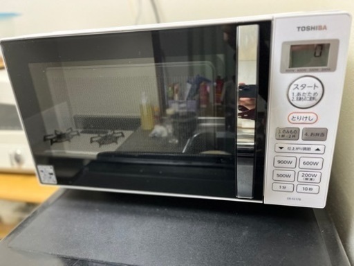 東芝 電子レンジ 2021年製　単機能 17L フラットテーブル ホワイト ER-SS17B(W)