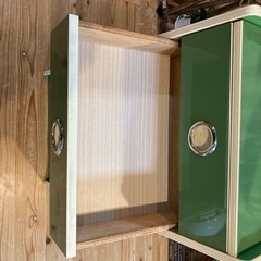 レトロポップ　ビンテージ緑色チェスト5段　昭和レトロの画像