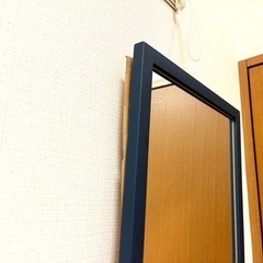 【受付終了】壁掛け全身ミラー 置渡し可 [受付~11/26 23時］ネイビー縁の画像