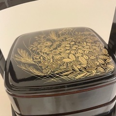 【新品未使用】漆器 手提 お正月 二段重箱 お重 重箱 和菓子の画像