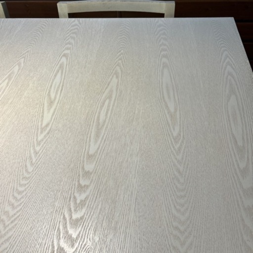 さらに値下げ Francfranc木目調 白いダイニングテーブルセット 椅子4脚