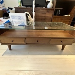 家具 ガラスローテーブル
