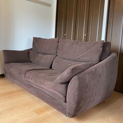 ［取引中］3人用ハイバックソファ/定価81,380円/布張りの画像