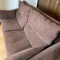 ［取引中］3人用ハイバックソファ/定価81,380円/布張りの画像