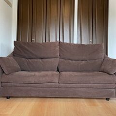 ［取引中］3人用ハイバックソファ/定価81,380円/布張りの画像
